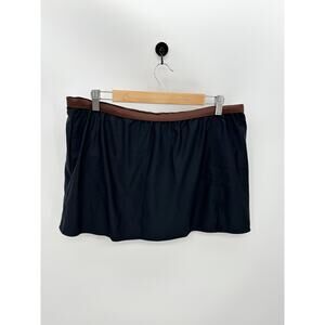A.N.A Black Brown Swim Skirt Bathing Suit Bottoms Womens Size 18W NWT